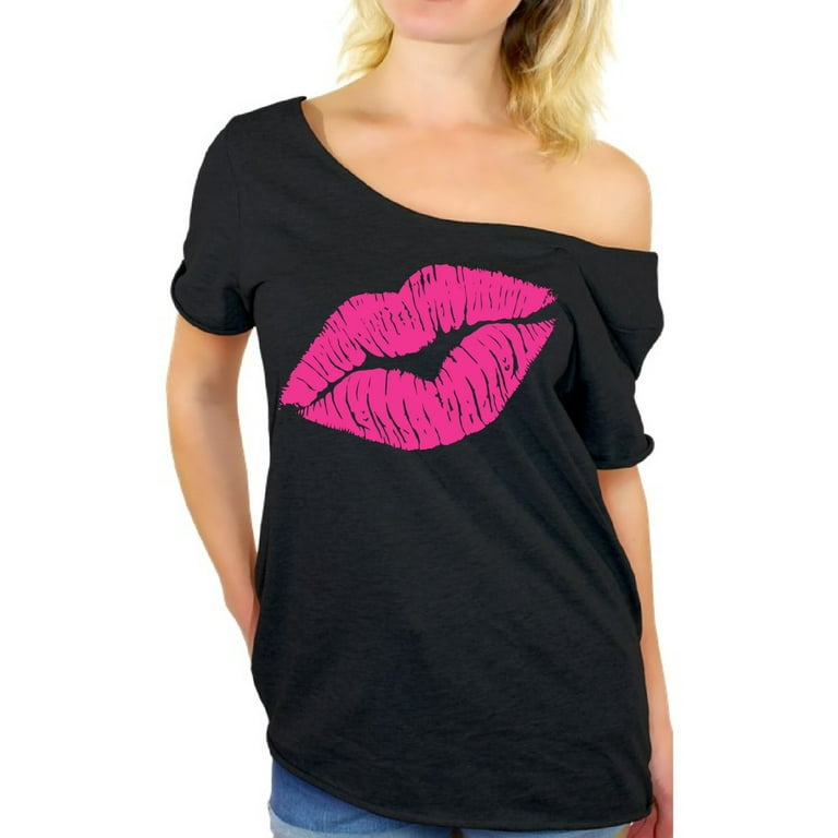 Awkward Styles Pink Lips Shirt Retro 80s Neon Lips T Shirt 80s Shirt Off  the Shoulder 80s Accessories 80s Rock T Shirt 80s T Shirt 80s Costume 80s