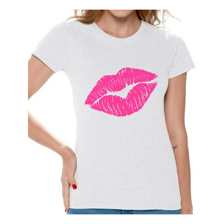 Awkward Styles Pink Lips Shirt Retro 80s Neon Lips T Shirt 80s Shirt 80s T  Shirt Retro Vintage 80s Costume 80s Clothes for Women 80s Outfit 80s Party  Girl Shirt 80s Accessories 
