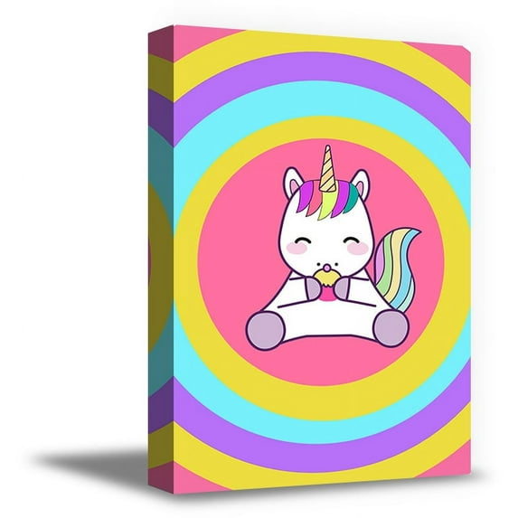 Awkward Styles Pink Unicorn Decals Unicorn Canvas Print Kids Room Wall Art Colorful Picture Kids Play Room Wall Art Funny Unicorn Art Newborn Baby Room Wall Decor Unicorn Wallpapers Made in USA