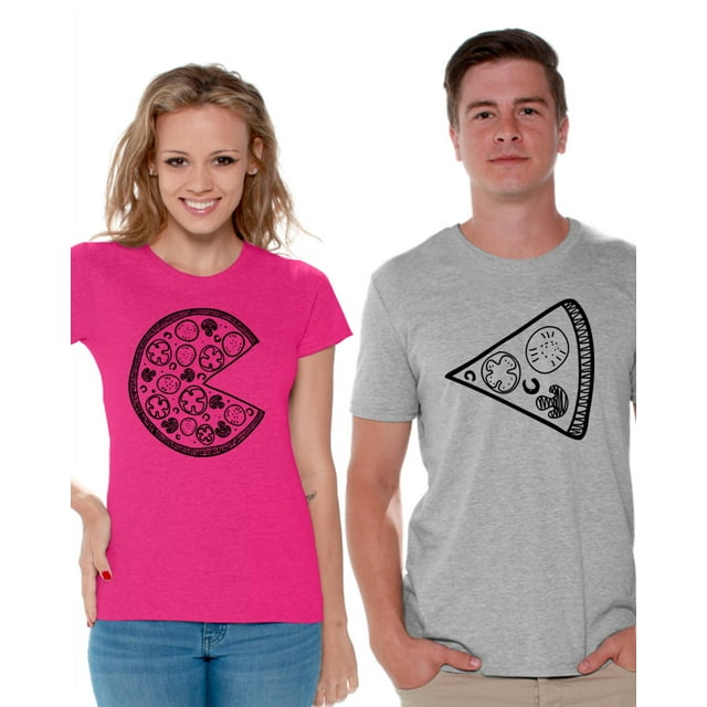 Awkward Styles Pizza Couple Shirts Funny Matching Pizza Shirts for Couples Pizza Slice T Shirt for Couples Valentine's Day Couple Outfits Cute Gift for Pizza Lovers Pizza Couples Matching Shirts