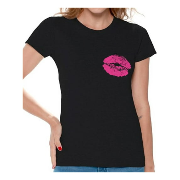 Awkward Styles Pocket Neon Lips Shirt 80s Themed Lip Tshirt 80s Accessories 80s Rock T Shirt 80s T Shirt Retro Vintage Pink 80s Costume 80s Clothes for Women 80s Outfit 80s Party Girl