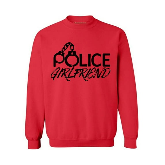 Awkward Styles Police Girlfriend Sweatshirt Police Girlfriend Sweater Valentine's Day Gift Police Officer Girlfriend Valentine Sweater for Women Girlfriend Gifts Proud Police Girlfriend Sweatshirt