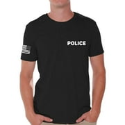 Awkward Styles Police Tshirt for Men Police Shirt with Usa Flag Sleeve Military Police Shirts Police Officer Gifts Police Men's Shirt American Flag Sleeve Police Shirt Police Gifts for Him Cop Shirt