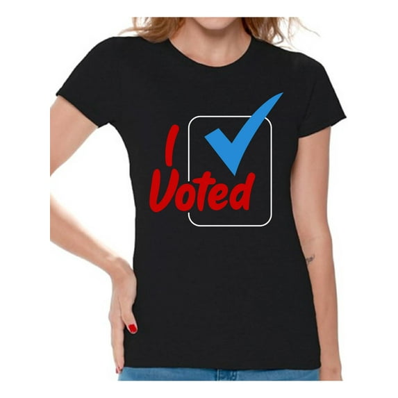 Awkward Styles Political Shirt for Women I Voted Check Mark Shirt Election 2020 Support Democracy Clothing for Ladies Voter T Shirt USA 2020 Election United States Women's Shirt