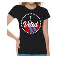 thumbnail image 1 of Awkward Styles Political Shirt for Women I Voted Shirt Election 2020 Support Democracy Clothing for Ladies Voter T Shirt USA 2020 Election United States Women's Shirt, 1 of 4