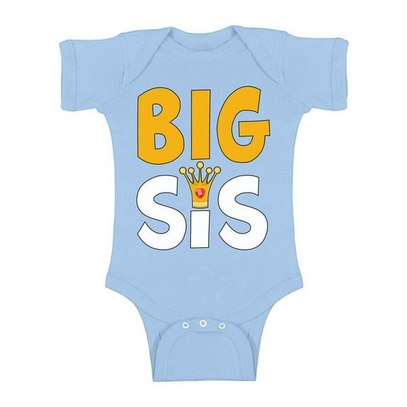 Awkward Styles Princess Baby Bodysuit Short Sleeve Crown Romper Top Big Sister Romper One Piece Big Sister Romper Baby Announcement Romper for Little One Cute Baby Clothing for Girls Kids Gifts