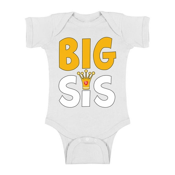 Awkward Styles Princess Baby Bodysuit Short Sleeve Crown Romper Top Big Sister Romper One Piece Big Sister Romper Baby Announcement Romper for Little One Cute Baby Clothing for Girls Kids Gifts