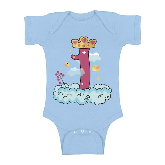 Awkward Styles Princess Baby Bodysuit Short Sleeve Girls Birthday Party Outfit Princess Birthday Party Princess One Piece Top for Baby Girl Princess Gifts for 1 Year Old Girl 1st Birthday Outfit
