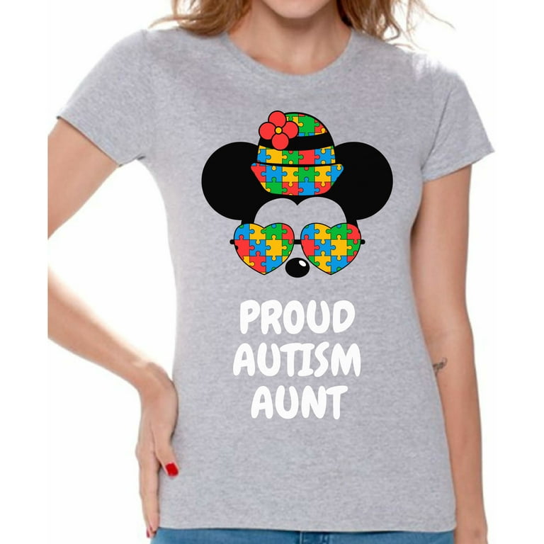 Proud Autism Aunt Shirt Autism Awareness Day T-Shirt Tee Proud Autism Aunt Shirt Autism Awareness Day T-Shirt Tee