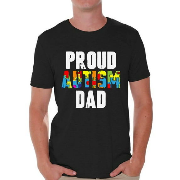 Awkward Styles Proud Autism Dad Shirts Autism Awareness Dad T-shirt Autism Gifts for Him Autistic Spectrum Awareness Tshirt Proud Dad Autistic Support Shirts for Men Autism Awareness T Shirt