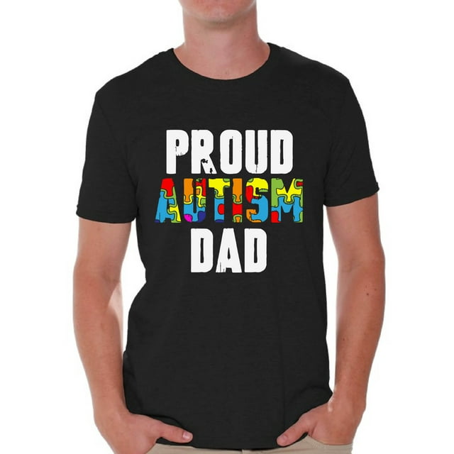 Awkward Styles Proud Autism Dad Shirts Autism Awareness Dad T-shirt Autism Gifts for Him Autistic Spectrum Awareness Tshirt Proud Dad Autistic Support Shirts for Men Autism Awareness T Shirt