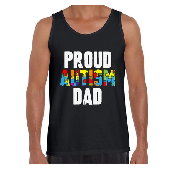 Awkward Styles Proud Autism Dad Tank Top Autism Awareness Dad Top Autism Gifts Autistic Spectrum Awareness Men's Tank Top Proud Dad Autistic Support Tanks for Men Autism Awareness Tops for Parents