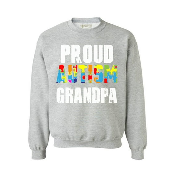 Awkward Styles Proud Autism Grandpa Sweatshirt Autism Awareness Sweater Family Autism Sweatshirt Autism Gifts for Him Autism Sweater for Grandpa Autism Support Sweatshirt Autism Grandpa Sweater
