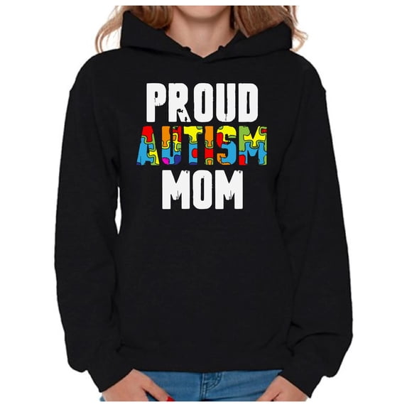 Awkward Styles Proud Autism Mom Hoodie Autism Awareness Sweatshirt Autism Gifts Autistic Spectrum Awareness Sweatshirt Proud Mother Autistic Support Sweater for Women Autism Awareness Hooded Top
