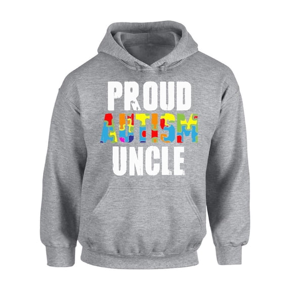 Awkward Styles Proud Autism Uncle Hooded Sweatshirt Autism Awareness Hoodie Family Autism Support Sweaters Autism Hoodie Sweatshirt for Men Autism Awareness Gifts for Uncle Autism Uncle Hoodie