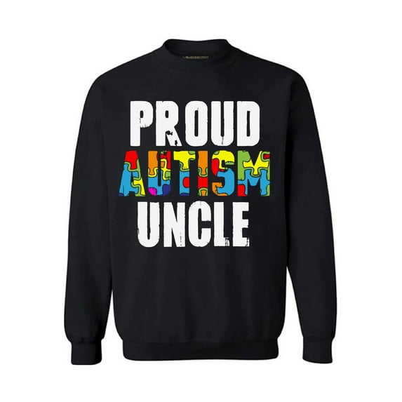 Awkward Styles Proud Autism Uncle Sweatshirt Autism Awareness Sweater Autism Uncle Sweatshirt Autism Awareness Gifts Autism Sweater for Men Family Autism Sweatshirts Support Sweater Gifts for Uncle