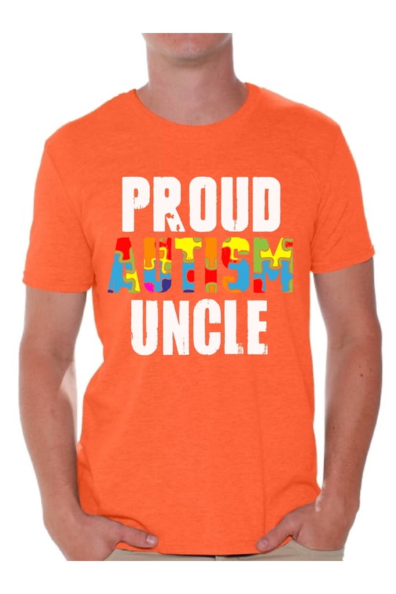 Proud Autism Uncle Tshirt for Men Autistic Pride Autism Awareness Family Shirts Autism Gifts for Men Autism Awareness Shirts for Him Family Autism T Shirts Autism Gifts for Uncle