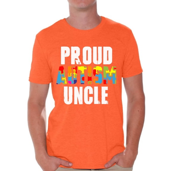 Awkward Styles Proud Autism Uncle Tshirt for Men Autistic Pride Autism Awareness Family Shirts Autism Gifts for Men Autism Awareness Shirts for Him Family Autism T Shirts Autism Gifts for Uncle