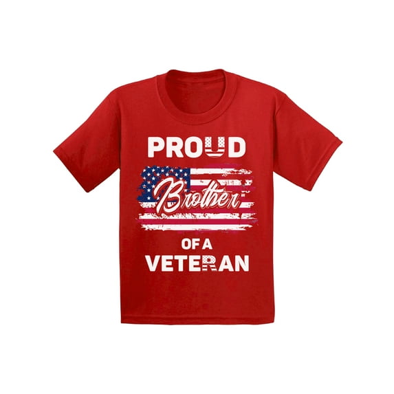 Awkward Styles Proud Brother of a Veteran Infant Shirt USA Pride Vitage USA Flag Brother T shirt Stripes and Stars Proud Brother Tshirt Veterans Day American Flag T-shirt for Brother