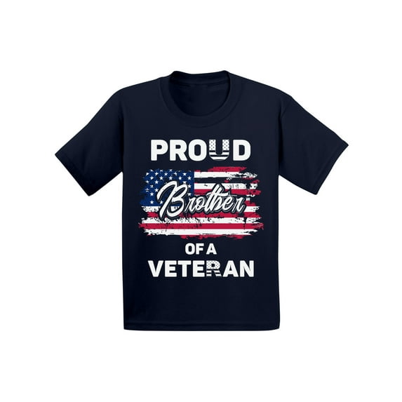 Awkward Styles Proud Brother of a Veteran Infant Shirt USA Pride Vitage USA Flag Brother T shirt Stripes and Stars Proud Brother Tshirt Veterans Day American Flag T-shirt for Brother
