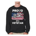 thumbnail image 1 of Awkward Styles Proud Brother of a Veteran Men Crewneck USA Pride Proud Brother Sweater 4th July Gift Retro USA Flag Sweatshirt for Brother Proud American USA Veteran Brother Crewneck, 1 of 4