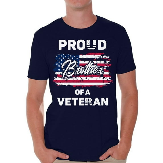 Awkward Styles Proud Brother of a Veteran Men Shirt Brother Gifts USA T shirt for Brother Superhero Proud Brother Tshirt Free to Be Me Vintage USA Flag T-shirt for Brother I'm American