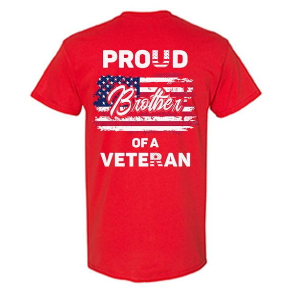 Awkward Styles Proud Brother of a Veteran Men Shirt Brother Gifts USA T shirt for Brother Superhero Proud Brother Tshirt Free to Be Me Vintage USA Flag T-shirt for Brother Print on the Back Only