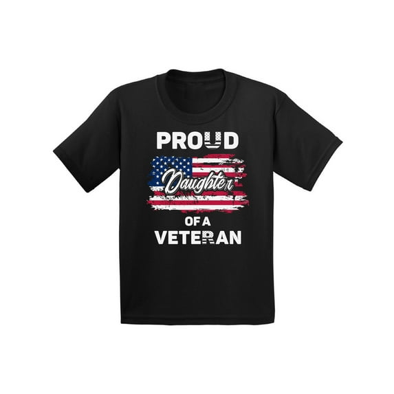 Awkward Styles Proud Daughter of a Veteran Infant Shirt Stripes and Stars American Flag Daughter T shirt USA Pride 4th of July T-shirt for Daughter Made in the USA Patriotic Daughter Tshirt