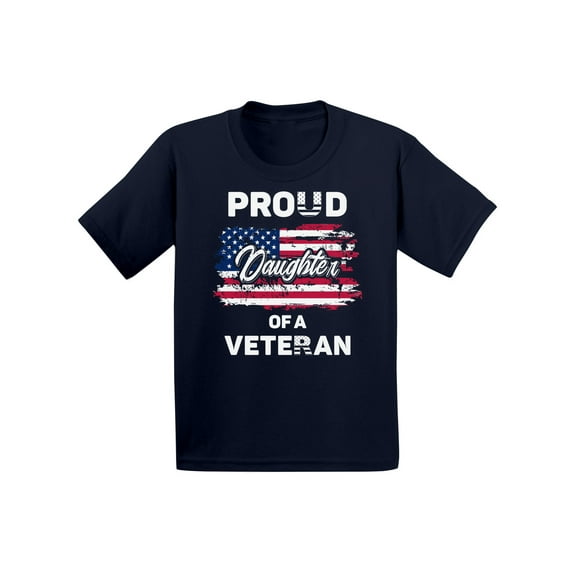 Awkward Styles Proud Daughter of a Veteran Infant Shirt Stripes and Stars American Flag Daughter T shirt USA Pride 4th of July T-shirt for Daughter Made in the USA Patriotic Daughter Tshirt