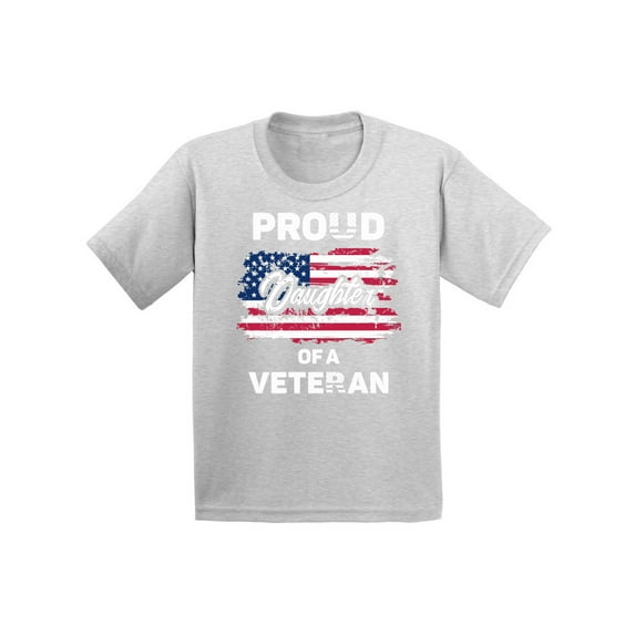 Awkward Styles Proud Daughter of a Veteran Toddler Shirt United States of America US Military T shirt for Daughter Veterans Day USA Veterans Daughter Tshirt USA Gifts Proud Daughter T-shirt for Girls