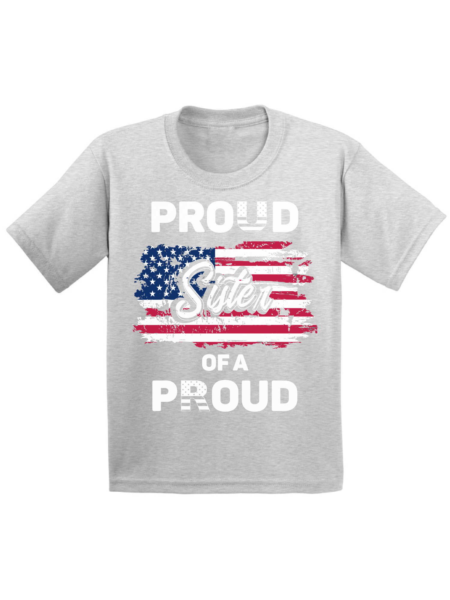 Awkward Styles Proud Sister of a Veteran Toddler Shirt Pro America T shirts for Sister Proud American USA Veteran Girls Tshirt Red White and Blue 4th of July T-shirts for Sister Love USA - image 1 of 4
