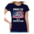 thumbnail image 1 of Awkward Styles Proud Wife of a Veteran Women T Shirt Veteran Clothing Collection Gifts for Wife American Army Tshirt for Women US Army Ladies Shirt Veteran Ladies Shirt American Proud Women T-Shirt, 1 of 4