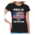 thumbnail image 1 of Awkward Styles Proud Wife of a Veteran Women T Shirt Veteran Clothing Collection Gifts for Wife American Army Tshirt for Women US Army Ladies Shirt Veteran Ladies Shirt American Proud Women T-Shirt, 1 of 4