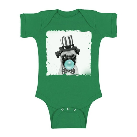Awkward Styles Pug Bodysuit Pug Blowing Gum Baby Bodysuit Short Sleeve Cute Pug Clothing Blue Mood Little Dog One Piece Baby Boy Clothing Baby Girl Clothing Pug One Piece Gifts for Baby Cute Bodysuit