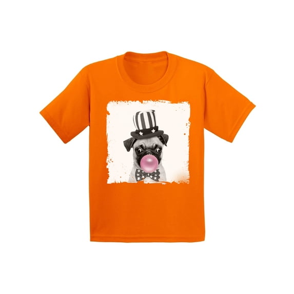 Awkward Styles Pug Clothing Childrens Outfit Baby Pug Chewing Gum Shirt Pug Lovers Lovely Gifts for Kids Animal Youth Shirt Puppy Dog Shirts Animal Lovers Clothes Kids T Shirt Gifts for Kids