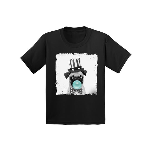 Awkward Styles Pug Clothing Childrens Outfit Baby Pug Chewing Gum Shirt Pug Lovers Lovely Gifts for Kids Animal Youth Shirt Puppy Dog Shirts Animal Lovers Clothes Kids T Shirt Gifts for Kids