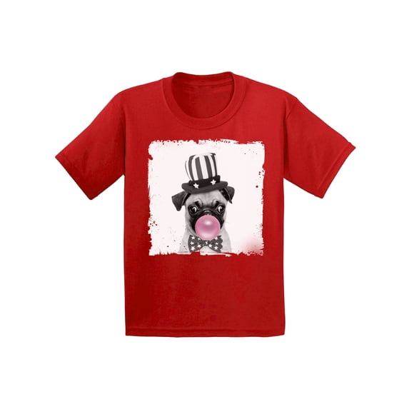 Awkward Styles Pug Clothing Childrens Outfit Baby Pug Chewing Gum Shirt Pug Lovers Lovely Gifts for Kids Animal Youth Shirt Puppy Dog Shirts Animal Lovers Clothes Kids T Shirt Gifts for Kids