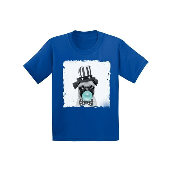 Awkward Styles Pug Clothing Childrens Outfit Baby Pug Chewing Gum Shirt Pug Lovers Lovely Gifts for Kids Animal Youth Shirt Puppy Dog Shirts Animal Lovers Clothes Kids T Shirt Gifts for Kids