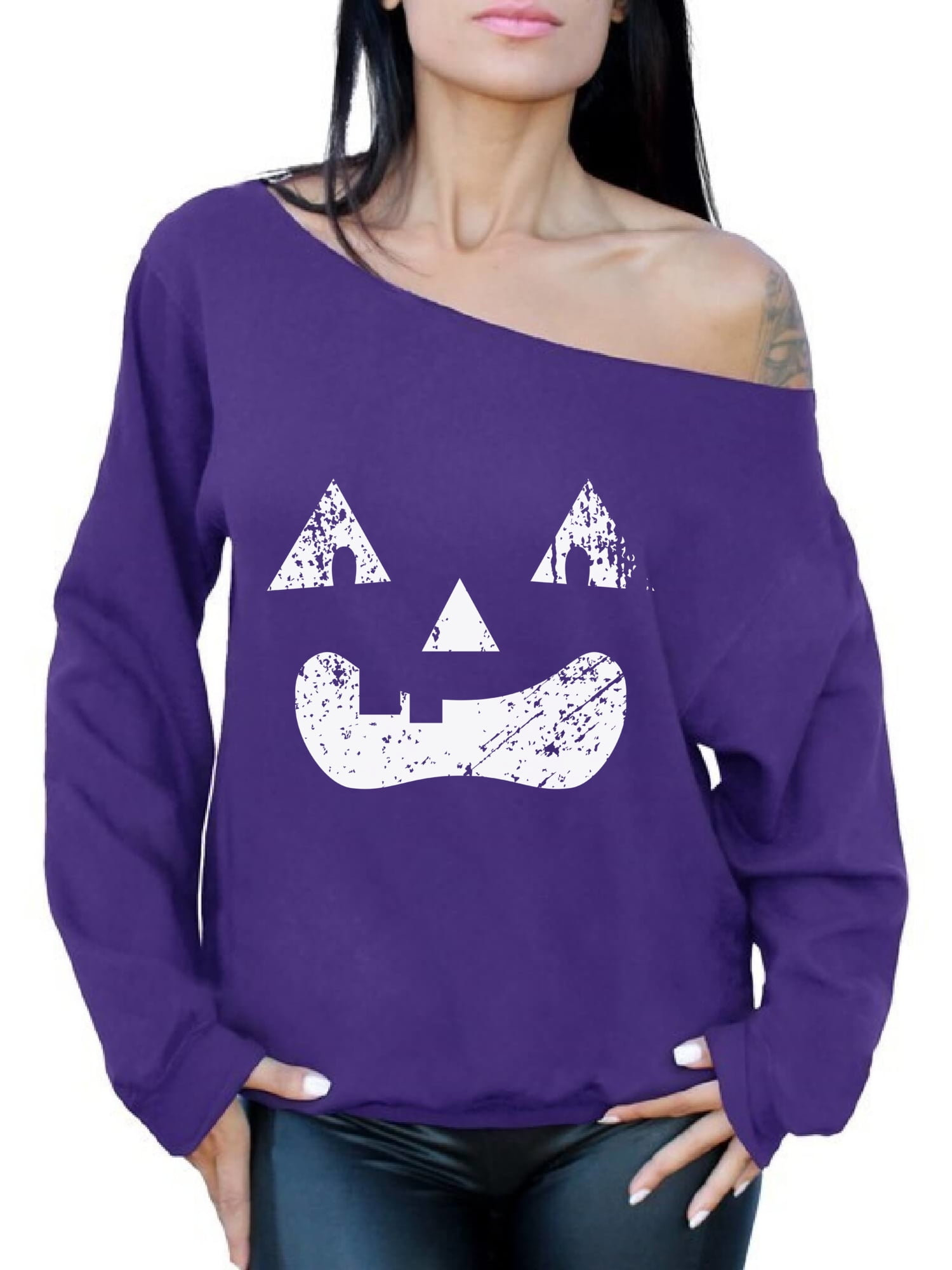 Halloween off shoulder sweatshirt hotsell