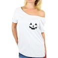 thumbnail image 1 of Awkward Styles Pumpkin Face Off The Shoulder Shirt Halloween Pumpkin Oversized Shirt Halloween Baggy Shirt for Women Gifts for Halloween Spooky Outfit Halloween Party Sweater Off The Shoulder, 1 of 4
