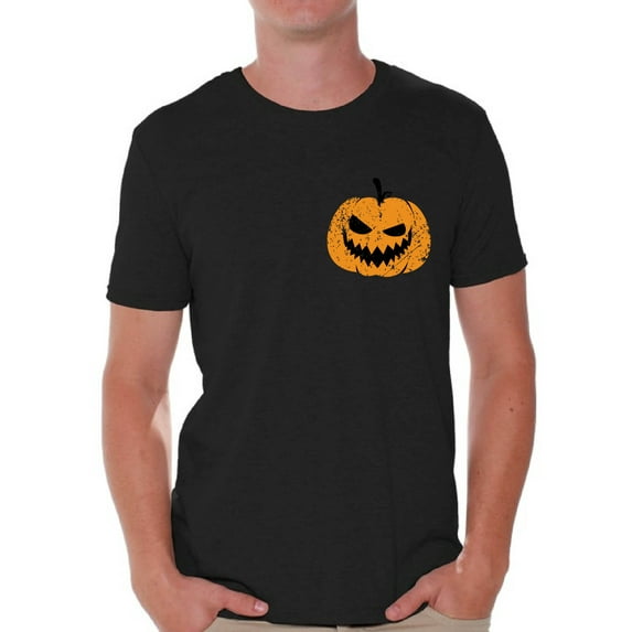 Awkward Styles Pumpkin Patch Tshirt Jack-O'-Lantern Pocket Shirt Halloween Shirt for Men Spooky Outfit Scary Gifts for Him Pumpkin Face T Shirt Jack-O'-Lantern Pumpkin Shirt Men's Halloween Tshirt