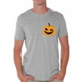 thumbnail image 1 of Awkward Styles Pumpkin Patch Tshirt Jack-O'-Lantern Pocket Shirt Halloween Shirt for Men Spooky Outfit Scary Gifts for Him Pumpkin Face T Shirt Jack-O'-Lantern Pumpkin Shirt Men's Halloween Tshirt, 1 of 4