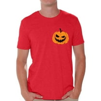 Awkward Styles Pumpkin Patch Tshirt Jack-O'-Lantern Pocket Shirt Halloween Shirt for Men Spooky Outfit Scary Gifts for Him Pumpkin Face T Shirt Jack-O'-Lantern Pumpkin Shirt Men's Halloween Tshirt
