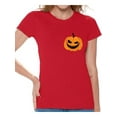 thumbnail image 1 of Awkward Styles Pumpkin Patch Tshirt Jack-O'-Lantern Pocket Shirt Halloween Shirt for Women Spooky Outfit Scary Gifts for Her Pumpkin Face T Shirt Jack-O'-Lantern Pumpkin Shirt Women's Halloween Tshirt, 1 of 4