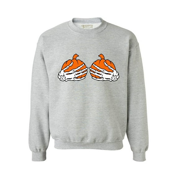 Awkward Styles Pumpkin Skeleton Hands Sweatshirt Halloween Sweater for Women Funny Skeleton Hands Sweatshirt Halloween Party Outfit Dia de los Muertos Gifts for Her Sexy Halloween Sweatshirt for Women