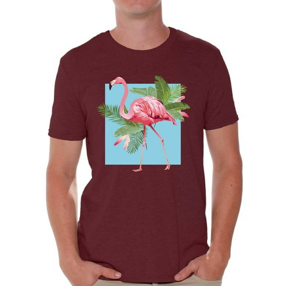 Awkward Styles Punk Flamingo Tshirt for Men Floral Flamingo Shirt Flamingo Shirts for Men Floral Summer T Shirt Summer Party Beach Outfit Pink Flamingo T-Shirt Pink Floral Shirt for Men