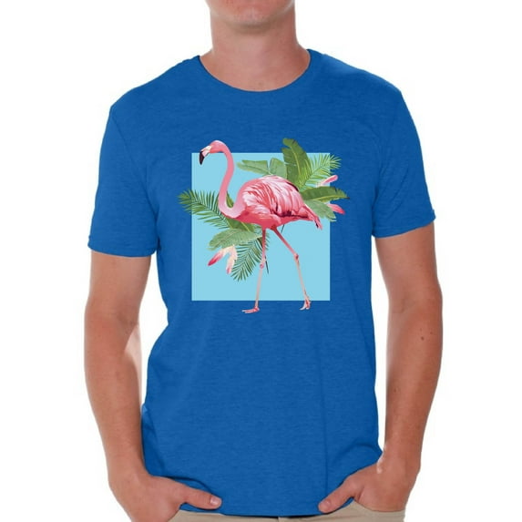 Awkward Styles Punk Flamingo Tshirt for Men Floral Flamingo Shirt Flamingo Shirts for Men Floral Summer T Shirt Summer Party Beach Outfit Pink Flamingo T-Shirt Pink Floral Shirt for Men