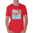 thumbnail image 1 of Awkward Styles Punk Flamingo Tshirt for Men Floral Flamingo Shirt Flamingo Shirts for Men Floral Summer T Shirt Summer Party Beach Outfit Pink Flamingo T-Shirt Pink Floral Shirt for Men, 1 of 4