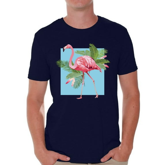 Awkward Styles Punk Flamingo Tshirt for Men Floral Flamingo Shirt Flamingo Shirts for Men Floral Summer T Shirt Summer Party Beach Outfit Pink Flamingo T-Shirt Pink Floral Shirt for Men