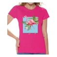 thumbnail image 1 of Awkward Styles Punk Flamingo Tshirt for Women Floral Flamingo Shirt Flamingo Shirts for Women Floral Summer T Shirt Summer Party Beach Outfit Pink Flamingo T-Shirt Pink Floral Shirt for Women, 1 of 4